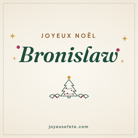Image carrée « Joyeux Noël Bronislaw » pour WhatsApp