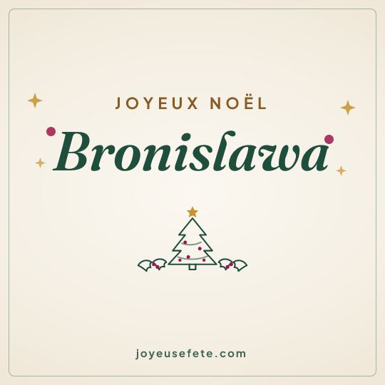 Image carrée « Joyeux Noël Bronislawa » pour WhatsApp