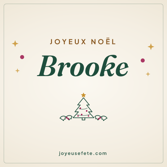 Image carrée « Joyeux Noël Brooke » pour WhatsApp