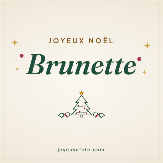 Image carrée « Joyeux Noël Brunette » pour WhatsApp