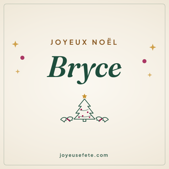 Image carrée « Joyeux Noël Bryce » pour WhatsApp