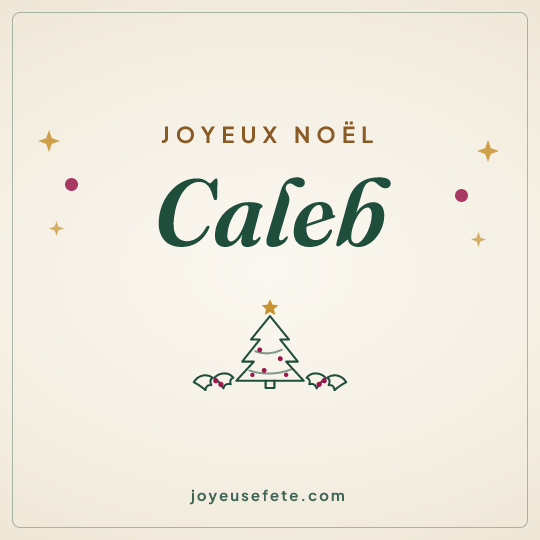Image carrée « Joyeux Noël Caleb » pour WhatsApp