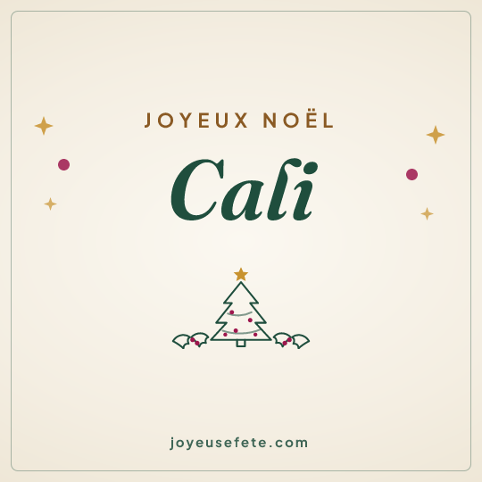 Image carrée « Joyeux Noël Cali » pour WhatsApp
