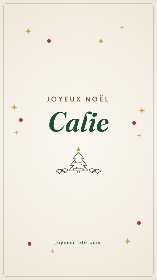 Image « Joyeux Noël Calie » au format story