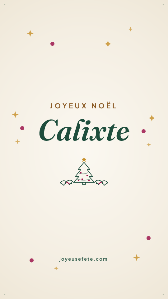 Image « Joyeux Noël Calixte » au format story