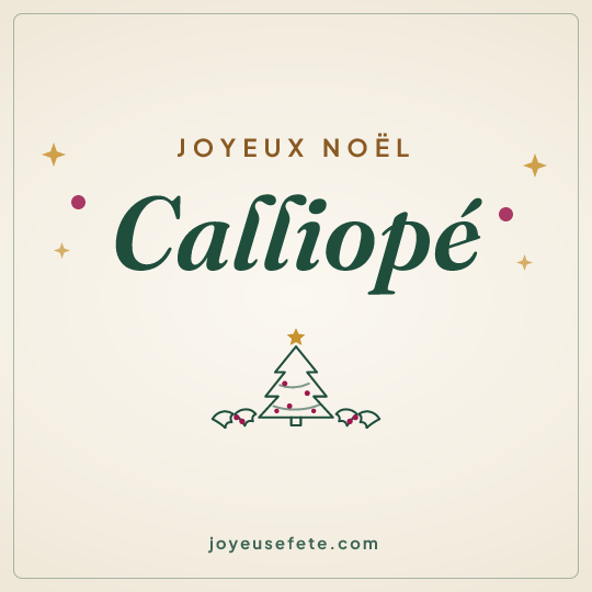 Image carrée « Joyeux Noël Calliopé » pour WhatsApp