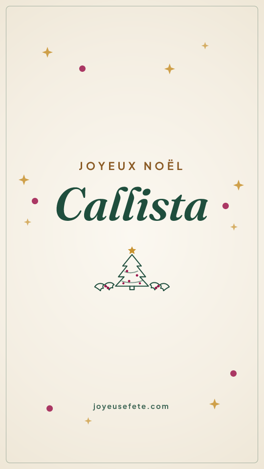 Image « Joyeux Noël Callista » au format story