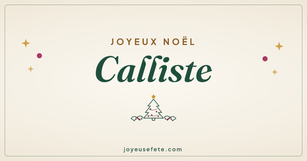 Image « Joyeux Noël Calliste » au format large
