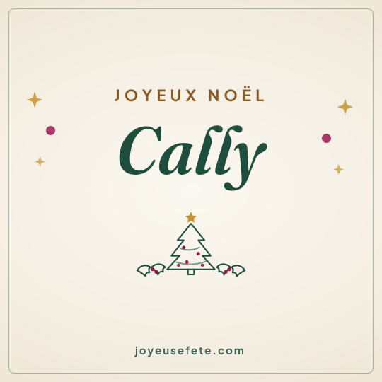 Image carrée « Joyeux Noël Cally » pour WhatsApp