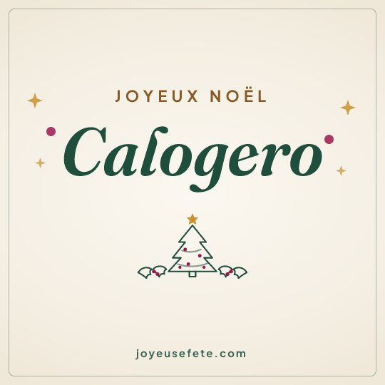 Image carrée « Joyeux Noël Calogero » pour WhatsApp