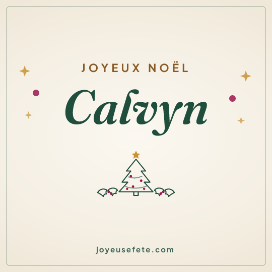 Image carrée « Joyeux Noël Calvyn » pour WhatsApp