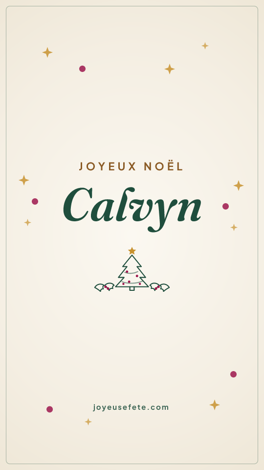 Image « Joyeux Noël Calvyn » au format story