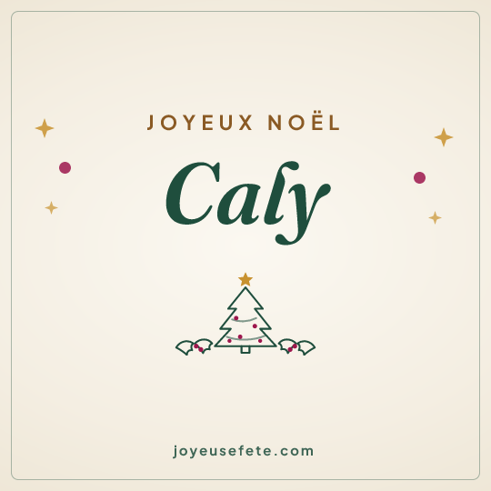 Image carrée « Joyeux Noël Caly » pour WhatsApp