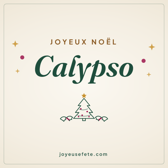 Image carrée « Joyeux Noël Calypso » pour WhatsApp