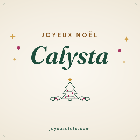 Image carrée « Joyeux Noël Calysta » pour WhatsApp