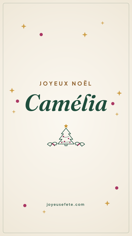 Image « Joyeux Noël Camélia » au format story