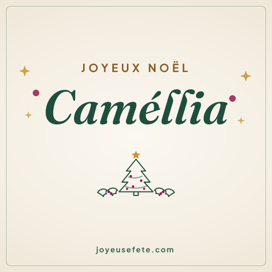 Image carrée « Joyeux Noël Caméllia » pour WhatsApp