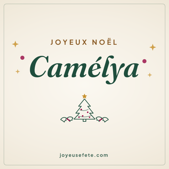 Image carrée « Joyeux Noël Camélya » pour WhatsApp