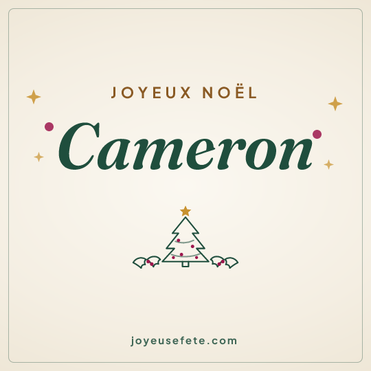 Image carrée « Joyeux Noël Cameron » pour WhatsApp