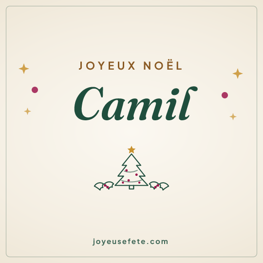 Image carrée « Joyeux Noël Camil » pour WhatsApp