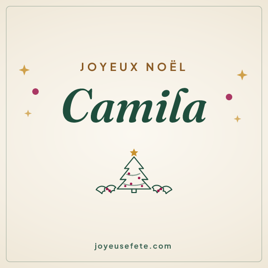 Image carrée « Joyeux Noël Camila » pour WhatsApp