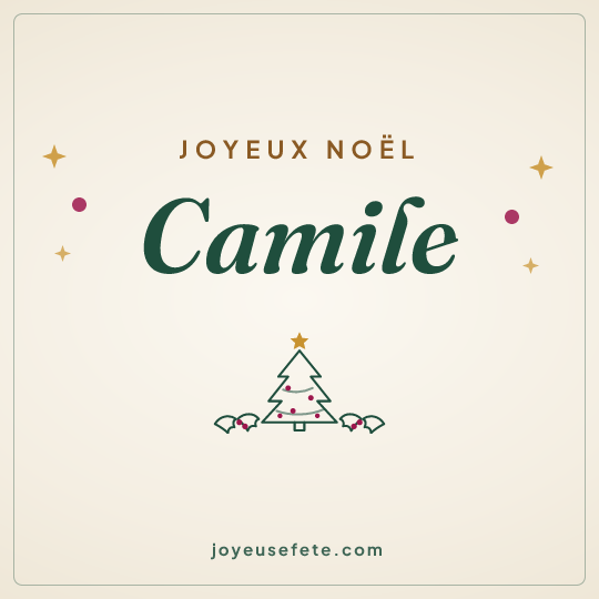 Image carrée « Joyeux Noël Camile » pour WhatsApp