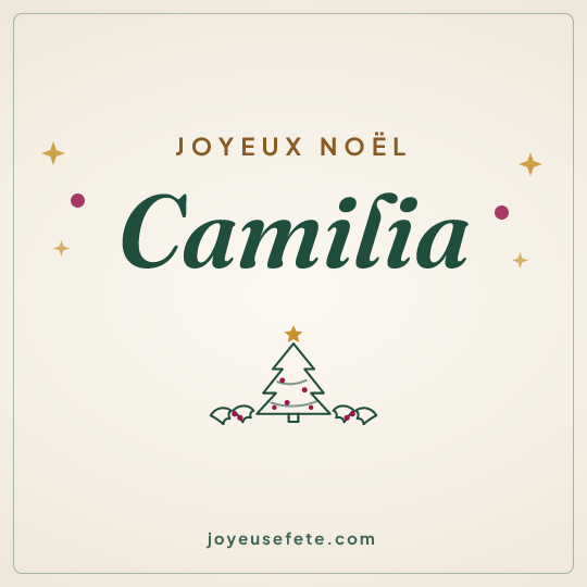 Image carrée « Joyeux Noël Camilia » pour WhatsApp