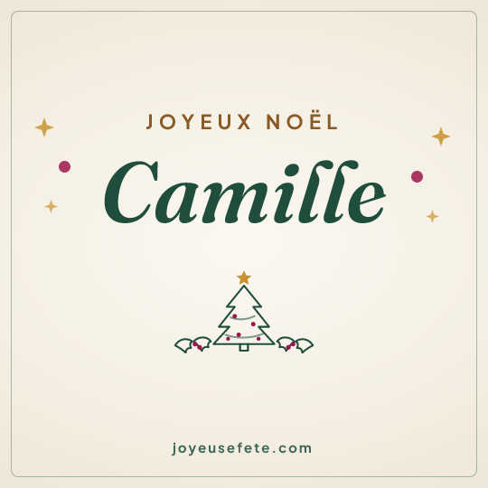 Image carrée « Joyeux Noël Camille » pour WhatsApp