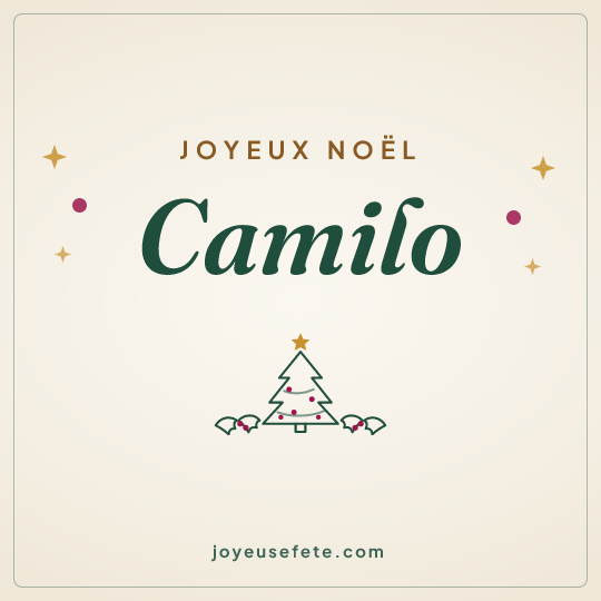 Image carrée « Joyeux Noël Camilo » pour WhatsApp