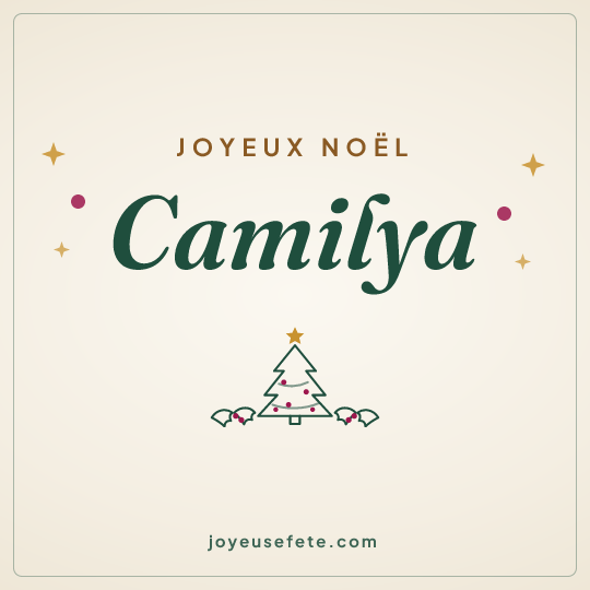Image carrée « Joyeux Noël Camilya » pour WhatsApp