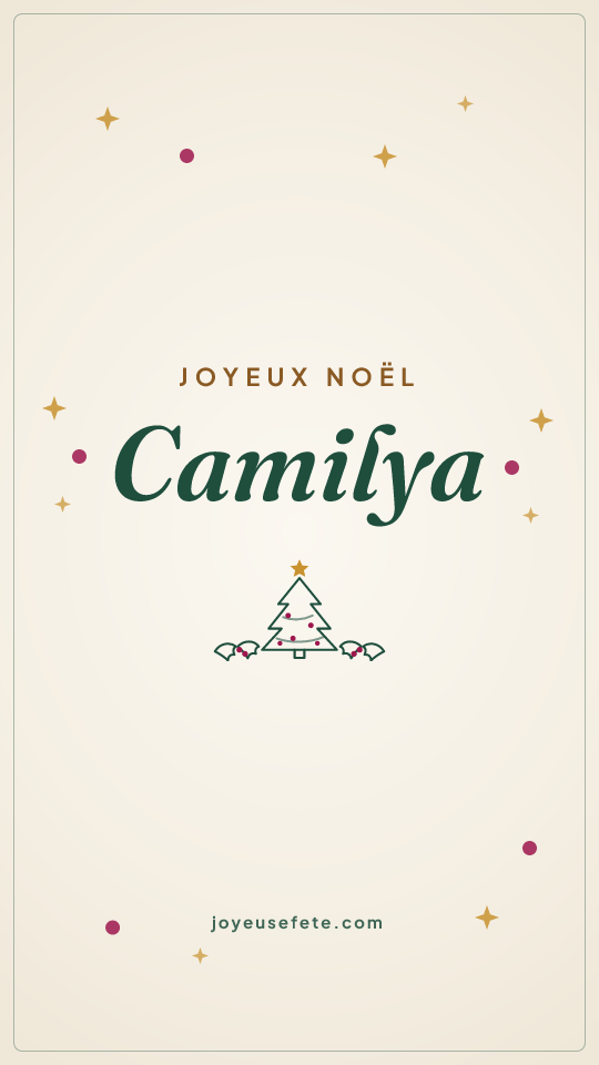 Image « Joyeux Noël Camilya » au format story