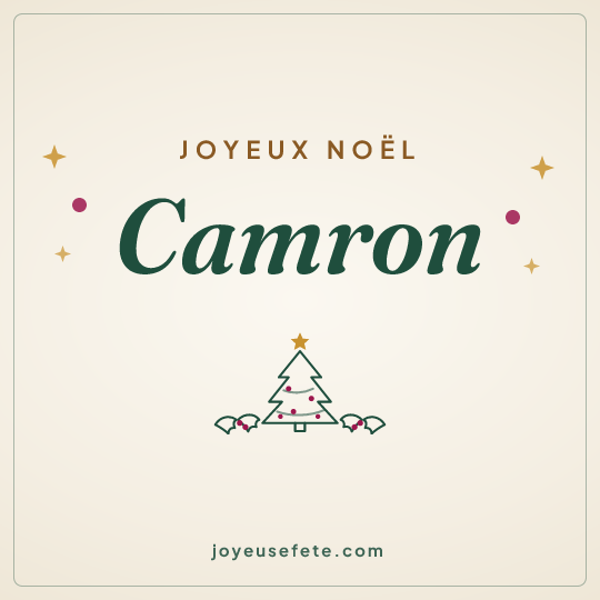 Image carrée « Joyeux Noël Camron » pour WhatsApp