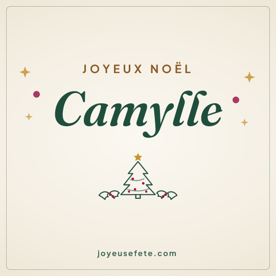 Image carrée « Joyeux Noël Camylle » pour WhatsApp