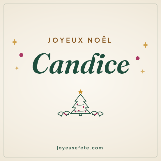 Image carrée « Joyeux Noël Candice » pour WhatsApp