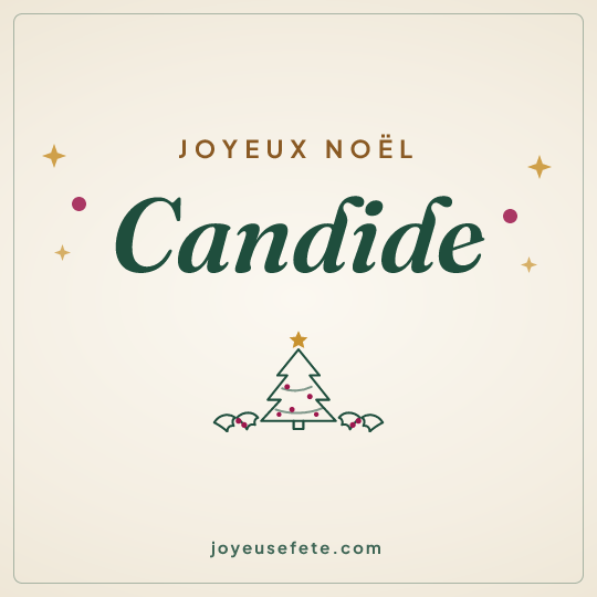 Image carrée « Joyeux Noël Candide » pour WhatsApp