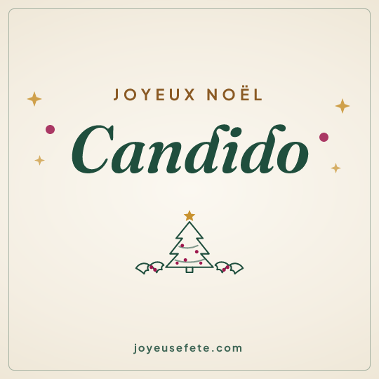 Image carrée « Joyeux Noël Candido » pour WhatsApp