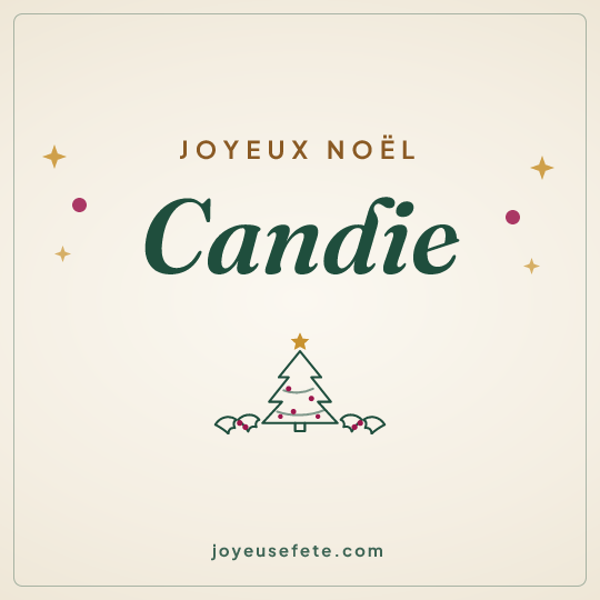Image carrée « Joyeux Noël Candie » pour WhatsApp