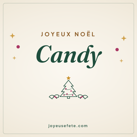 Image carrée « Joyeux Noël Candy » pour WhatsApp