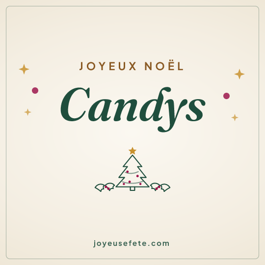 Image carrée « Joyeux Noël Candys » pour WhatsApp