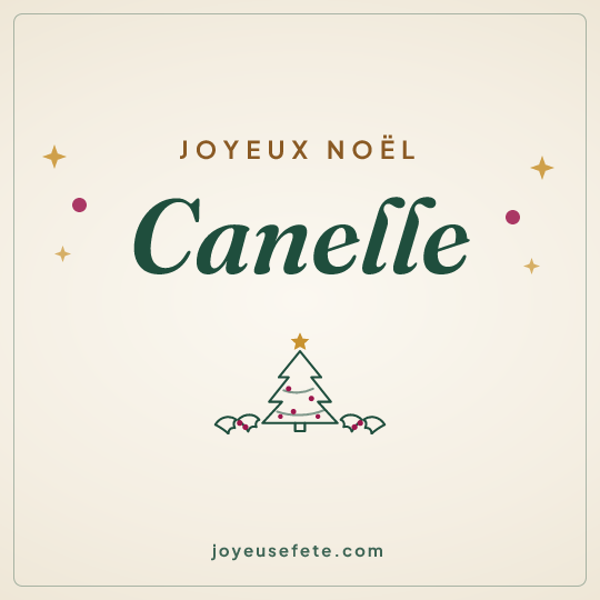 Image carrée « Joyeux Noël Canelle » pour WhatsApp