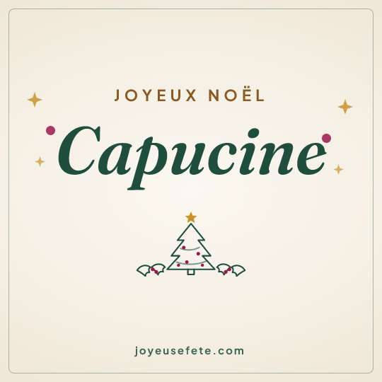 Image carrée « Joyeux Noël Capucine » pour WhatsApp