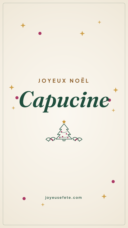 Image « Joyeux Noël Capucine » au format story