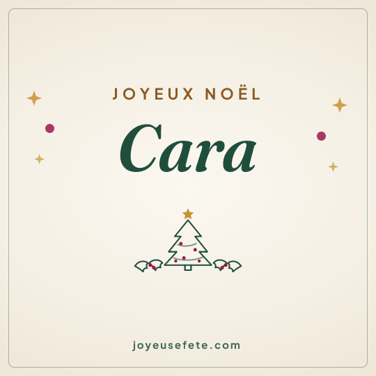 Image carrée « Joyeux Noël Cara » pour WhatsApp