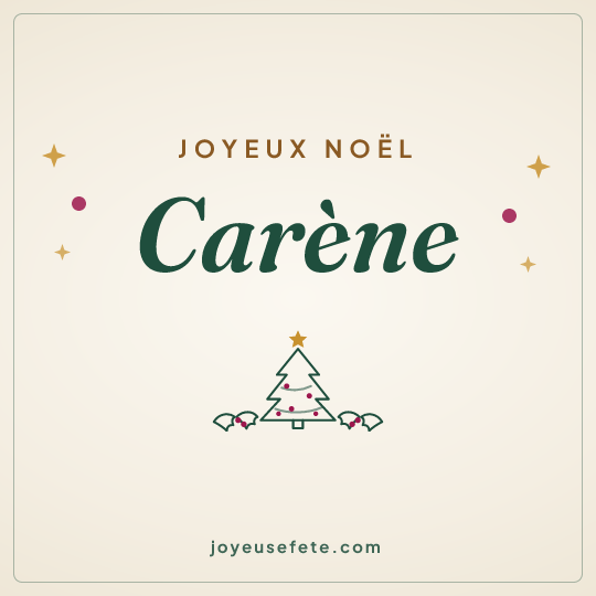 Image carrée « Joyeux Noël Carène » pour WhatsApp