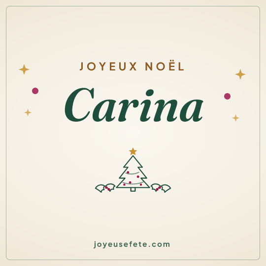 Image carrée « Joyeux Noël Carina » pour WhatsApp