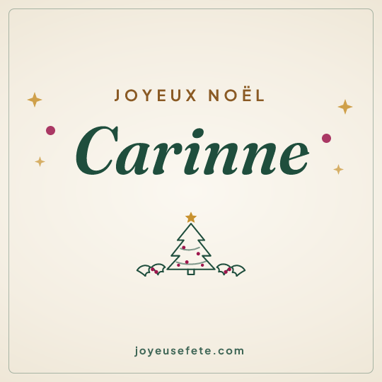 Image carrée « Joyeux Noël Carinne » pour WhatsApp