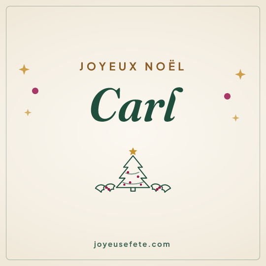 Image carrée « Joyeux Noël Carl » pour WhatsApp