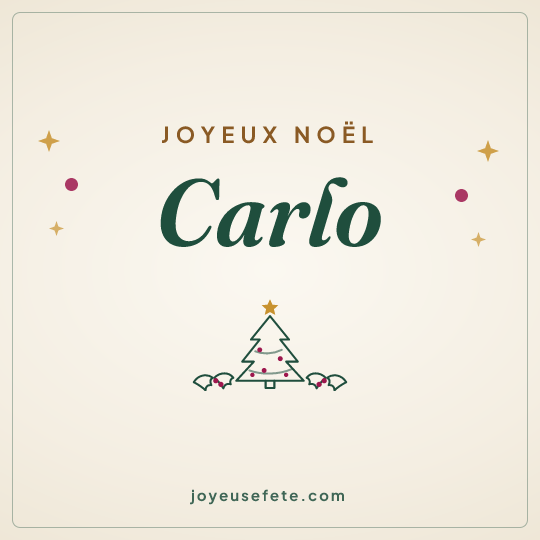 Image carrée « Joyeux Noël Carlo » pour WhatsApp
