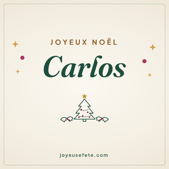Image carrée « Joyeux Noël Carlos » pour WhatsApp