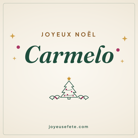 Image carrée « Joyeux Noël Carmelo » pour WhatsApp